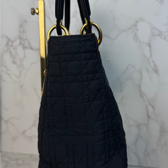 Dior Black Quilted Satchel with Gold Accents - Picture 3 of 13